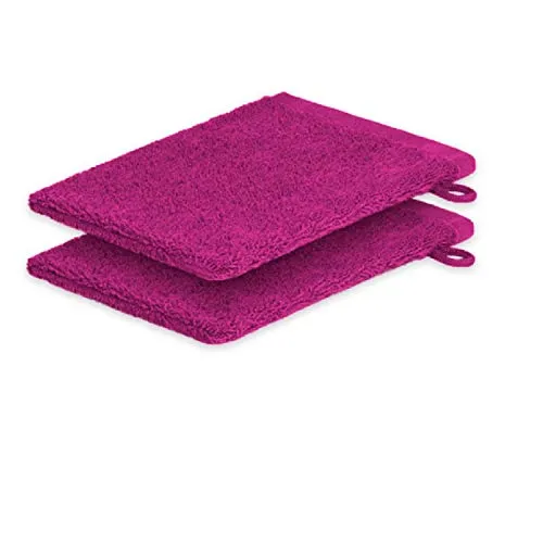 EXKLUSIV HEIMTEXTIL 2X Waschhandschuh 15 x 21 cm Pink 500 g