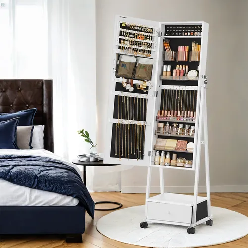 SONGMICS Abschließbarer Schmuckorganizer mit Schublade JJCB35004W02