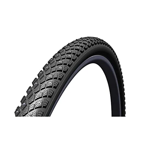 XLC Reifen SpikeX120 VT-S01 42-622, 28.x1.60 schwarz - Fahrradreifen für Winterfahrten, mit 120 Spikes für hervorragenden Grip und reflektierenden Streifen für mehr Sicherheit. Ideal für City- und Tourenräder, bietet 1 mm Pannenschutz und eine gute Balance zwischen Komfort und Strapazierfähigkeit.