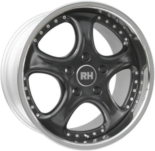 RH Alurad RAL Cup schwarz mit Edelstahlhorn 10x18 ET54