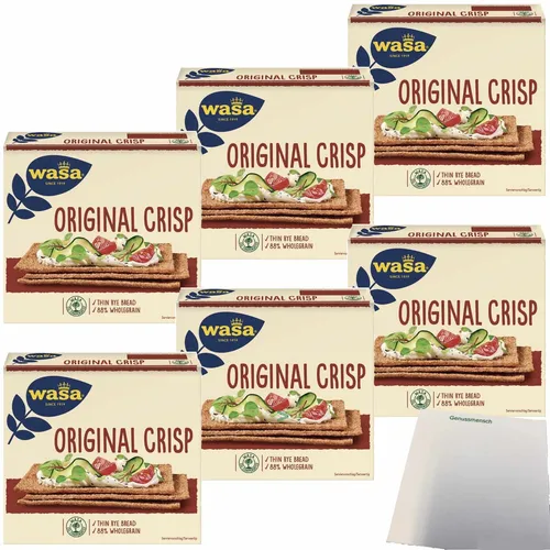 Wasa Knäckebrot Crisp Original 6er Pack 6x200g Packung usy Block