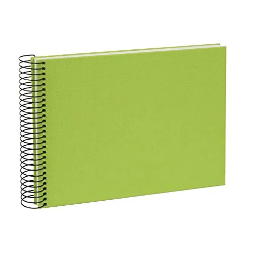 goldbuch 20 362 Spiralalbum Bella Vista, Erinnerungsalbum aus Leinen mit Spiralbindung, Fotoalbum mit 40 weiße Seiten, Fotobuch zum Einkleben, Foto Album, Grün, ca. 24 x 17 x 2,8 cm