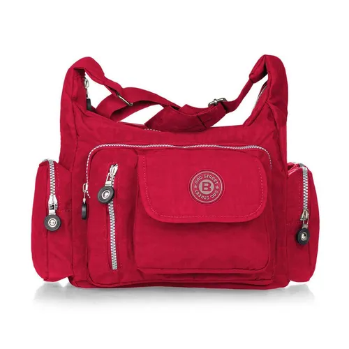 Leichte Umhängetasche Damen aus Nylon - Wasserabweisend und stilvoll - Damentaschen in Rot, ideal für Freizeit, Reisen oder Business. Diese leichte Schultertasche bietet praktische Innenfächer und ist wasserabweisend, perfekt für jeden Anlass.
