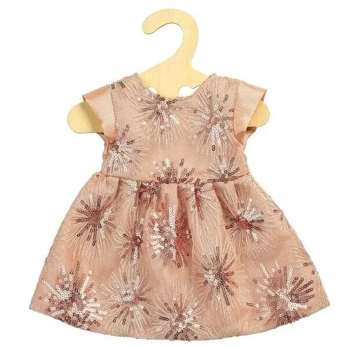 HELESS PUPPEN-KLEIDUNG GLITZERKLEID ROSE GOLD 28 - 35 cm KLEID NEU