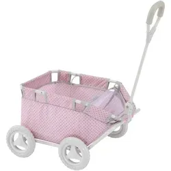 TEAMSON™ KIDS Puppenwagen Holz rosa mit Griff & Rädern - Standard-Puppenwagen aus Holz mit verstellbarem Griff und glatten Rädern für müheloses Fahren. Ideal für die Lieblingspuppen Ihrer Kinder!