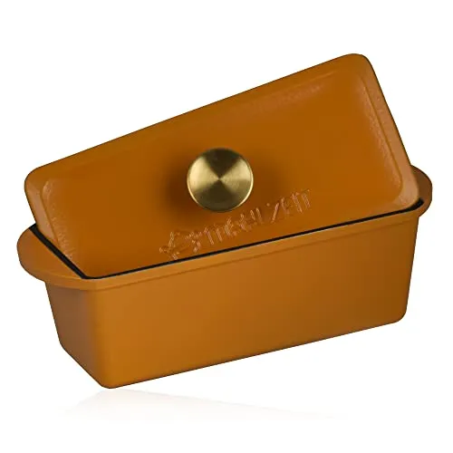 Mahlzeit Gusseisen Bräter mit Deckel | 3 Liter | Sunny Orange - Pfannen | Vielseitiger, emaillierter Gusseisen Bräter für Induktionsherde und Backöfen, ideal zum Braten, Schmoren und Backen.