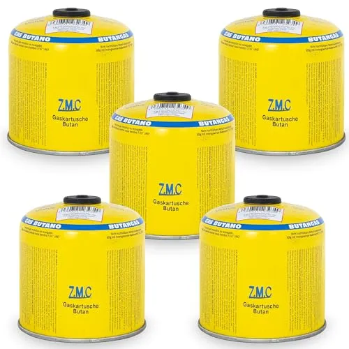 Z.M.C 5X Butan Gaskartuschen 500g – Universal Druckgasdose mit Eurogewinde - VIELSEITIG EINSETZBAR: Die Z.M.C Gaskartusche mit 7/16