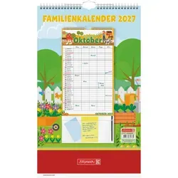 BRUNNEN Jahresplaner Familykalender 25x41,5cm Graphics 1 Monat/Seite 5 Spalten 2027