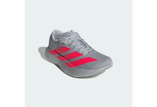 adidas adizero Evo SL Wettkampfschuh Damen - grau, rot, Größe 40 - Ultraleichter Wettkampfschuh für ambitionierte Läufer. Die reaktionsfreudige Lightstrike-Dämpfung und das atmungsaktive Obermaterial sorgen für Komfort und Tempo auf der Bahn oder Straße.
