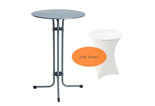 ESTEXO Gartentisch Stehtisch Bistrotisch Metall Garten Tisch Ø 70 cm Bartisch Grau inkl