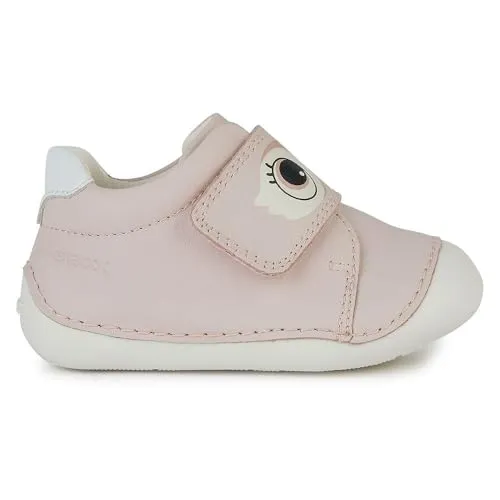 Geox Baby-Mädchen B TUTIM B Sneaker, LT Rose/White, 23 EU - Baby Sneaker für Mädchen mit flachem Gummiabsatz und praktischem Klettverschluss für einfaches An- und Ausziehen.