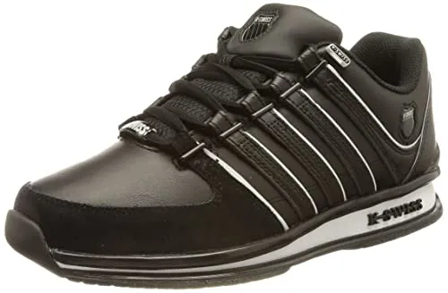 K-Swiss Herren Rinzler Sneaker - Schwarz/Weiß, 43 EU - Herren-Sneaker mit hochwertigem Leder-Obermaterial und bequemem Textil-Innenfutter für optimalen Tragekomfort.