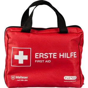 Flexeo Erste-Hilfe-Tasche Discovery, 105-teilig gefüllt - Erste-Hilfe-Set für Haushalt & Arbeitsplatz, perfekt für Reisen & Freizeit mit 105 Teilen, handlich und aus robustem Nylon.