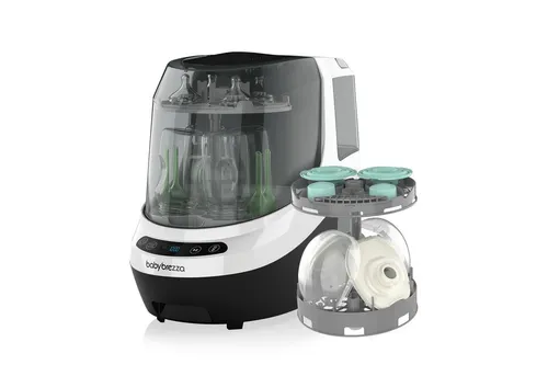 Baby Brezza Dampfsterilisator Automatischer Flaschen- & Milchpumpenreiniger mit HEPA-Filter, Babyflaschenreiniger, Sterilisator und Trockner