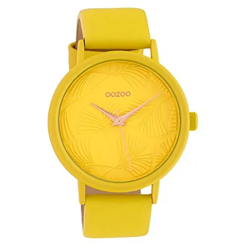 Oozoo Damenuhr mit Lederband 42 MM in gelb von OOZOO