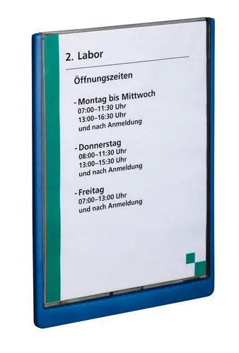 Durable Türschild 4867-07, Click Sign A4, blau von DURABLE