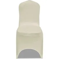 Stuhlhusse Stretchhusse cremefarben 50 Stück in beige von vidaXL