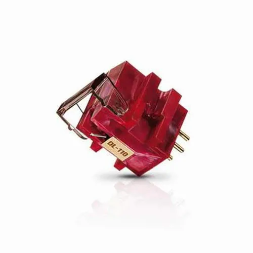 Denon DL 110 Moving Coil Tonabnehmer System - MC-Tonabnehmer für Plattenspieler mit herausragender Ausgangsspannung von 1,6mV und einem breiten Frequenzbereich von 20-45.000Hz für exzellente Klangqualität.