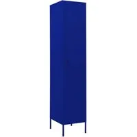 vidaXL Schließfachschrank Marineblau 35x46x180 cm - Werkstatteinrichtung aus robustem Stahl, mit 4 verstellbaren Einlegeböden und Schloss für sicheren Stauraum. Ideal für Büros oder Werkstätten.