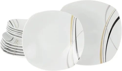 CreaTable 24029 Geschirrset, 12-teilig für 6 Personen in weiß von CreaTable