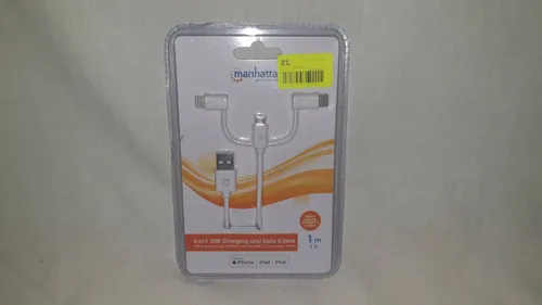 Manhattan 353434 3-in-1-Ladekabel: Lightning/Micro USB/USB Typ C USB Typ A-Steck