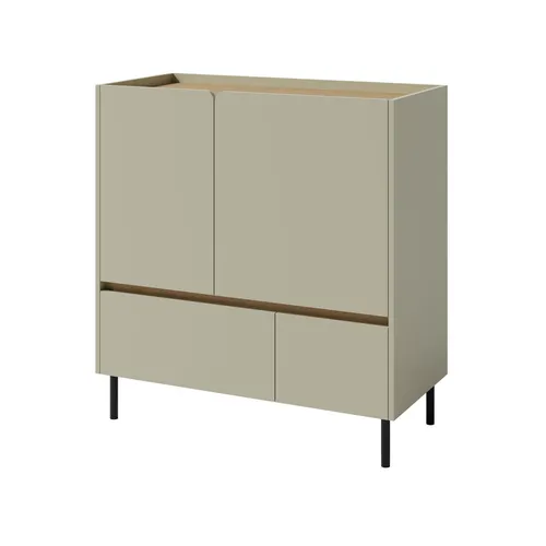 Beautysofa Kommode LICO mit 2 Schubladen und 2 Türen, Eukalyptus grün
