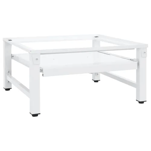 vidaXL Waschmaschinen-Untergestell mit Ausziehbarer Ablage Weiß