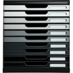 Exacompta 302794D Schubladenbox MODULO A4 - Briefkörbe mit 10 geschlossenen Laden, ideal für eine ordentliche und übersichtliche Ablage im Büro oder Zuhause.