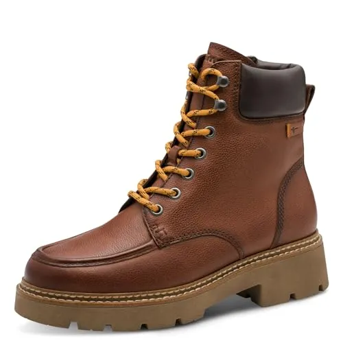 TAMARIS Damen Stiefelette COGNAC braun - Wanderschuhe mit hochwertigem Leder und kuschelig warmem Wollfutter, ideal für unbeschwertes Laufvergnügen. Bequemes Touch-it Fußbett und modische Schnürung für optimalen Halt.
