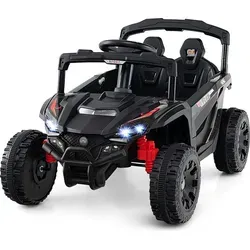 COSTWAY 12V Elektroauto für Kinder mit Fernbedienung - Elektrofahrzeuge für Kinder ab 3 Jahren, mit 3 Geschwindigkeiten, LED-Lichtern und interaktiver Musikbox für ein realistisches Fahrerlebnis.