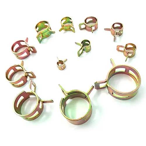 ALLNICE 12 Größe 120 Stücke 6-22mm Federschlauch Clips Kraftstoffleitung Wasserleitung Luftschlauch Silikon Vakuum Schlauchschelle Verschluss