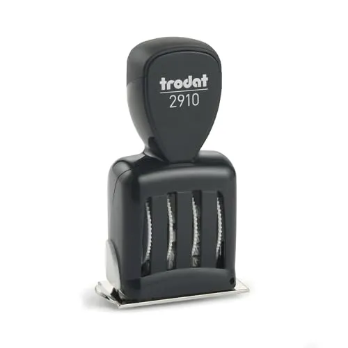 Trodat Classic 2910/P03-B4 Stempel - Kompakter Stempel (50x25 mm) mit ergonomischem Griff, ideal für präzise Datumsstempelung in Büro und Alltag.