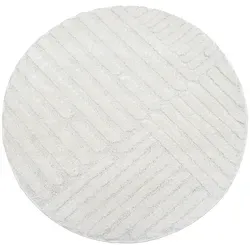 carpet city Hochflor-Teppich Creme 120x120 cm - Teppiche, Hochflorteppiche & Shaggys – Flauschig-weicher Flor, pflegeleicht und ideal für Fußbodenheizung, bringt Wärme und Stil in jeden Raum.