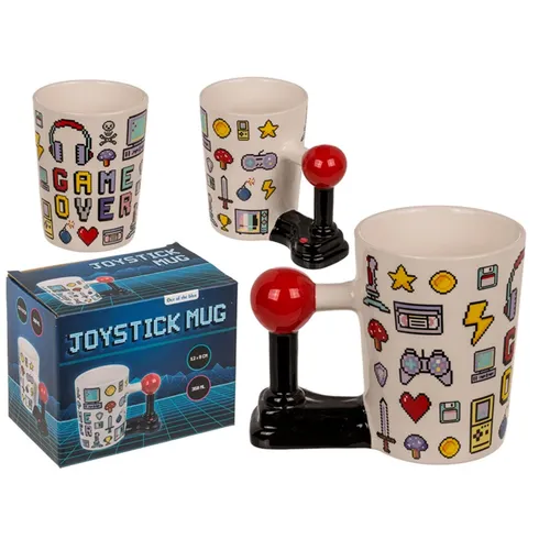TASSE BECHER GAME OVER MIT JOYSTICKGRIFF 12 X 9 CM NEU