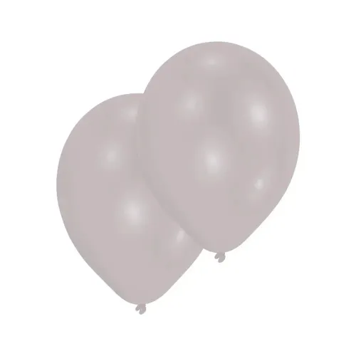 Latexballons metallic silber 27,5 cm/11'' 10 in silber von Amscan