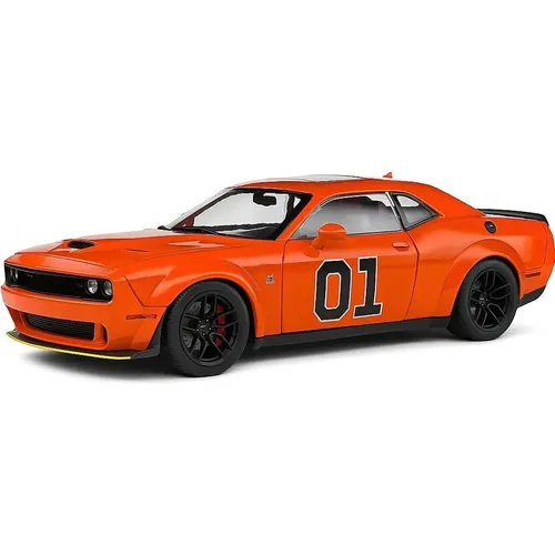 Solido 421186413 - 1:18 Dodge Challenger R/T Scat Pack Widebody - Detailliertes 1:18 Modell des Dodge Challenger R/T in Orange, ideal für Sammler und Autofans. Neu und originalverpackt!
