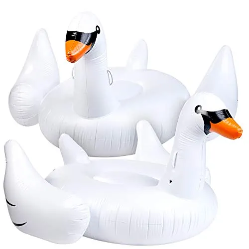 infactory Aufblasbares Tier Pool: 2er Pack Aufblasbarer XXL-Schwan, Badeinsel, 177 x 165 x 110 cm, (Schwimm-Schwan, Schwan-Luftmatratze, Aufblasbare Schwimmtiere)