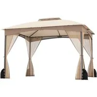 COSTWAY Pavillon 3x3,6m – Stabiler Gartenpavillon mit Moskitonetz und Tragetasche - Der COSTWAY Pavillon bietet mit 3 x 3,6 m ausreichend Schatten für Ihre Outdoor-Aktivitäten. Aus robustem Material gefertigt, ist er ideal für Partys, Picknicks und Veranstaltungen. Inklusive 4 Sandsäcken für zusätzliche Stabilität.