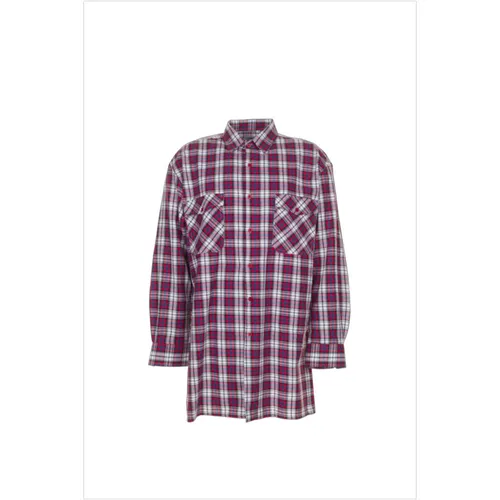 Hemd 0451 rot kariert, Größe 45/46 - Herren-Freizeithemden, bequemes Flanellhemd in rot/weiß, ideal für lässige Anlässe und kühle Tage.