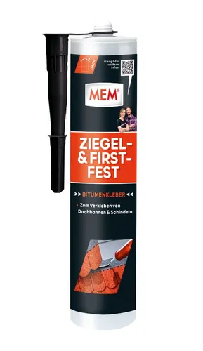MEM Ziegel- und Firstfest Bitumenkleber 445 g - Dichtmaterialien für Dachversiegelung, ideal für starke Haftung und Wetterbeständigkeit, perfekt für Ziegel- und Firstdächer.