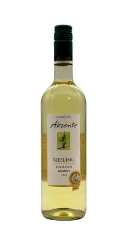 Flaschen Moselland Akzente Riesling Weisswein, halbtrocken (6 x 0,75 l) 6