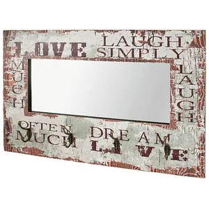 HAKU Möbel Wandgarderobe 89939 - Modernes Design mit 4 Haken - Wandgarderobe aus MDF-Platte mit Spiegel und Metall, ideal für Flure. Das eindrucksvolle Motiv und die stabile Konstruktion sorgen für ein modernes Ambiente.