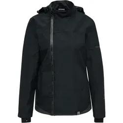 Hummel hmlNORTH SHELL JACKET WOMAN - Schwarz - XL - Funktionsjacke für Damen aus wasserabweisendem Rip-Stop-Gewebe mit WP3000-Beschichtung, abnehmbarer Kapuze und Daumenlöchern für optimalen Kälteschutz.