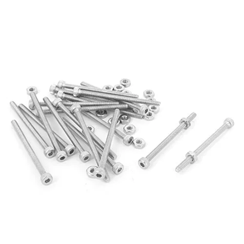 sourcing map M2 x 30 mm Innensechskant Kopf gerändelt Gap Schrauben Schrauben Muttern Set 20 Stück de