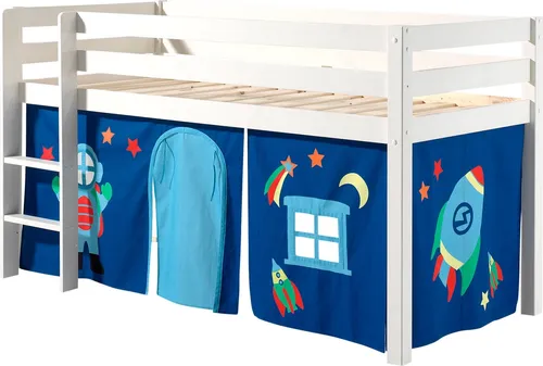 Spielbett >PINO< in Kiefer massiv weiß lackiert - 210x114x106 (BxHxT)