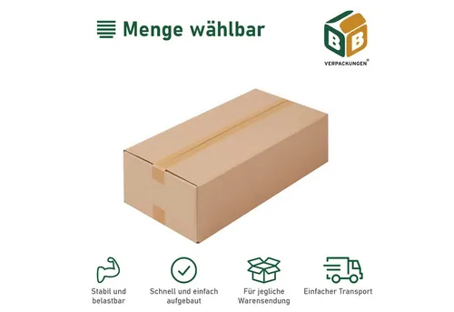 BB-Verpackungen Versandkarton Faltkarton 1-wellig, 590 mm x 290 mm x 140 mm