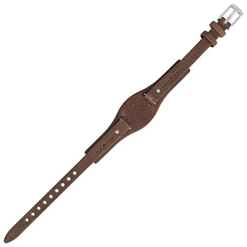 Fossil Uhrenarmband 8mm Leder Braun Silber von Fossil