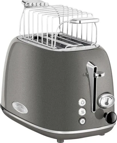 Profi Cook PC-TA 1193 Toaster Edelstahl, Anthrazit - 2-Scheiben-Toaster im stilvollen Vintage-Look, mit extra breiten Toastschlitzen für dicke Brotscheiben und gleichmäßiger Bräunung – perfekt für ein gemütliches Frühstück.