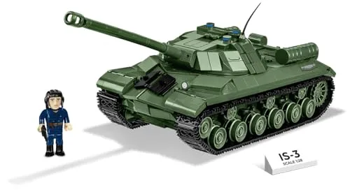 COBI is-3 Soviet Heavy Tank Scale 1:28 - 1170 pcs - Standmodellbau: Panzer, detailliertes Modell aus 1170 Bausteinen, made in EU, ideal für Sammler und Modellbau-Enthusiasten.