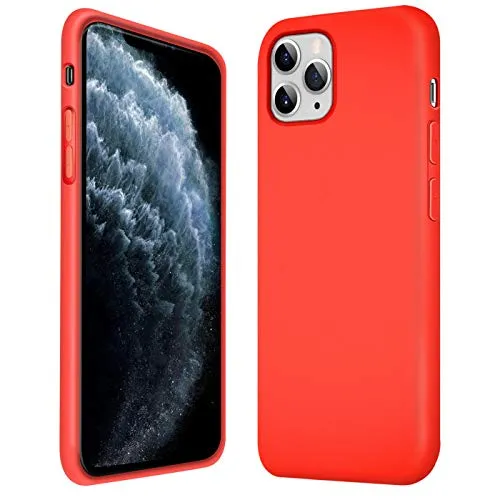 Verco Handyhülle für iPhone 11 Pro Max Hülle Silikon, Flex TPU Gel [weiches Innenfutter] Case für Apple iPhone 11 Pro Max Schutzhülle Stoßfest (6,5 Zoll), Rot